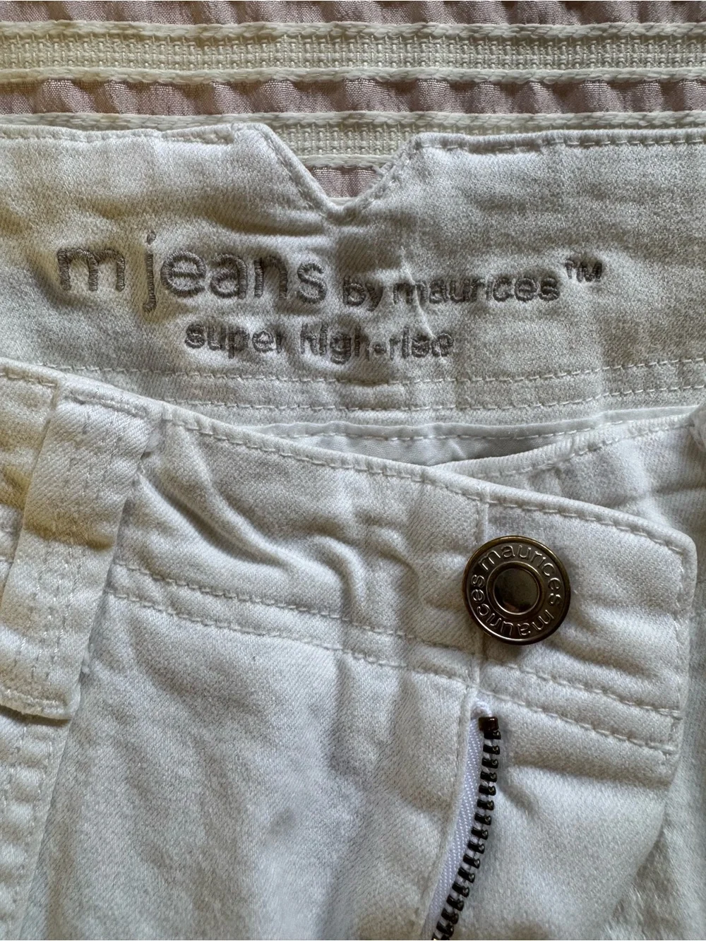 Maurices White Flare Jeans with Front Patch Pockets
